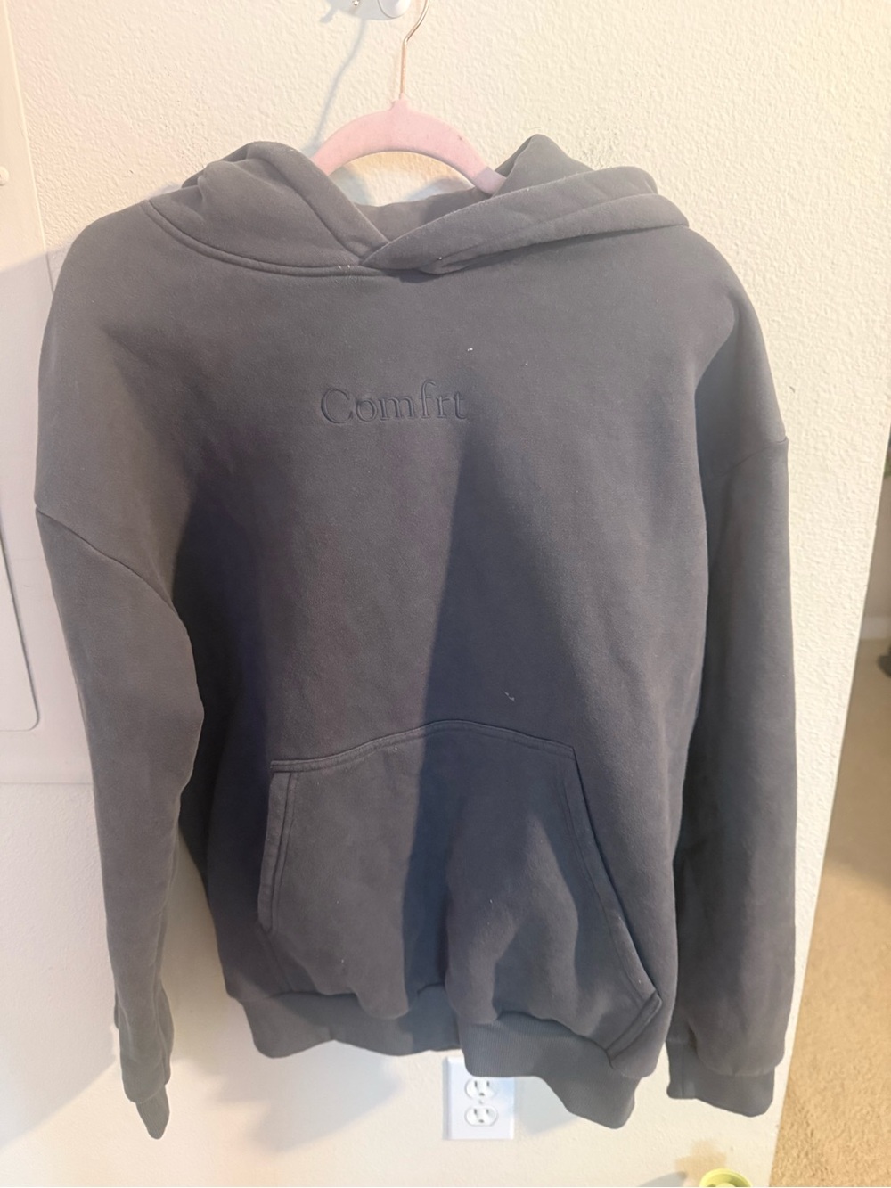 Comfrt Oversized Heavyweight Hoodie Charcoal Gray Unisex Medium Pullover Cozy
